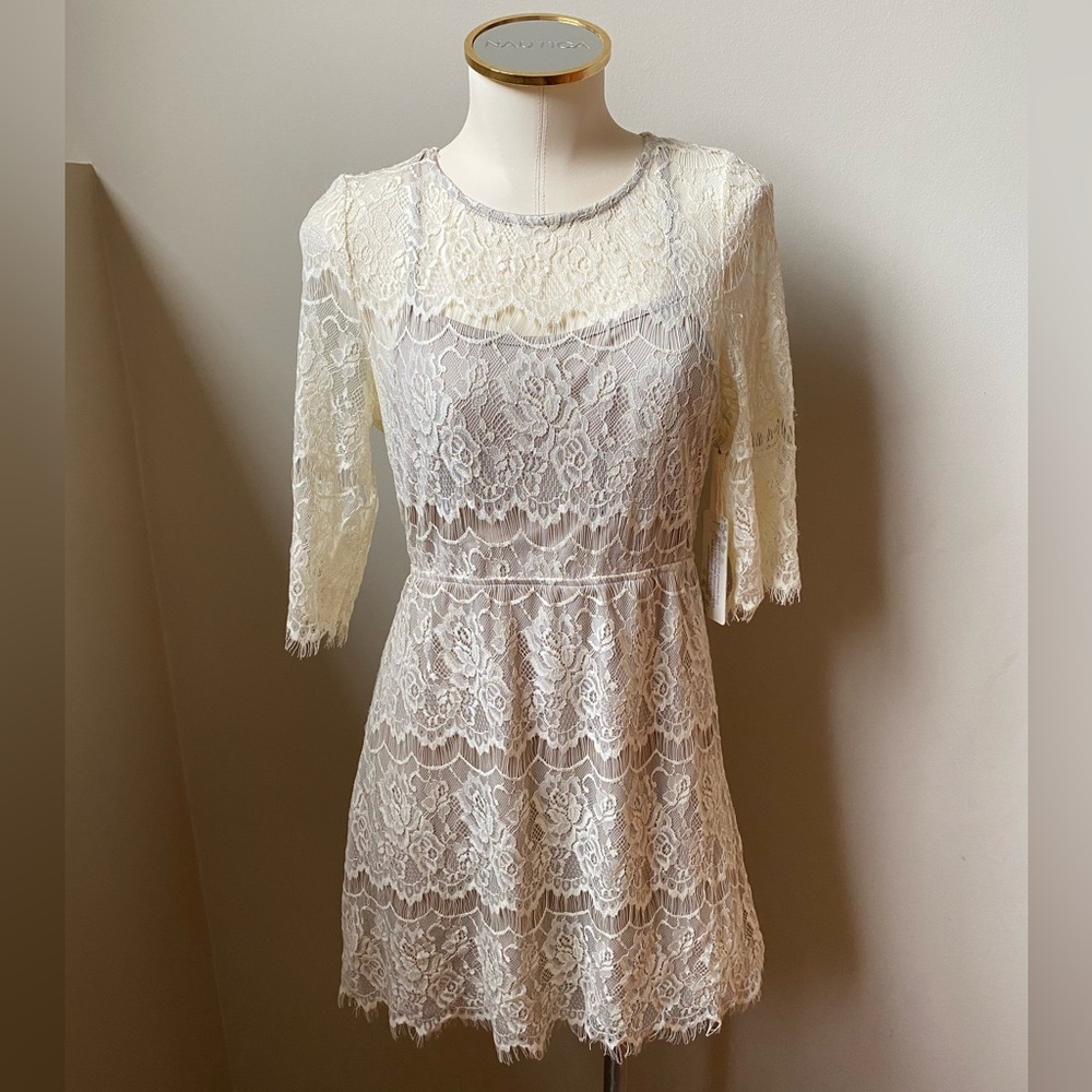 ALTAR’D STATE Cream Lace Dress NWT | Size Medium